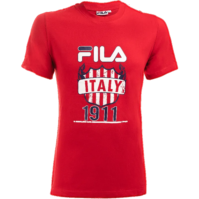 The men's short-sleeve shirt is a sporty tango red shirt from the famous classic FILA collection. The best wearing comfort and optimal freedom of movement are ensured by high-quality material.